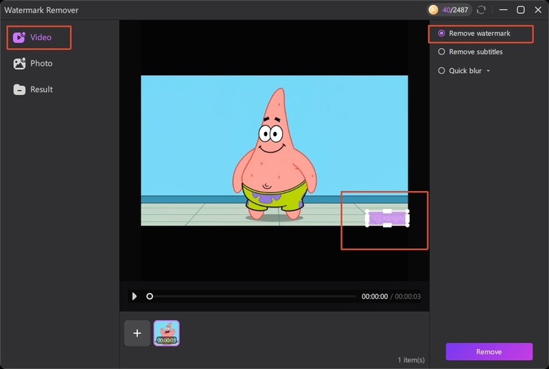 Remove Watermark from Video Edimakor Toolbox