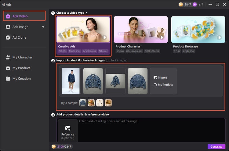 Selecting an Ads Video type in HitPaw Edimakor best AI ad generators