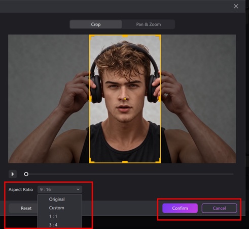 Setting the aspect ratio based on the platform
