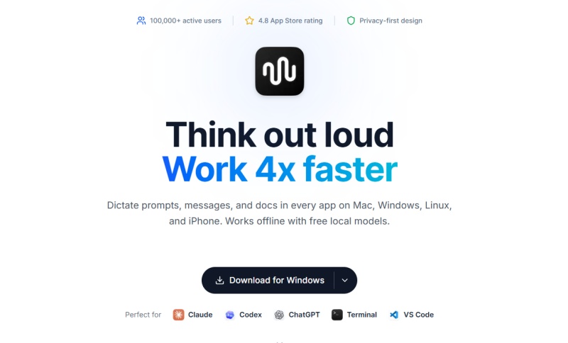 spokenly offline speech to text tool interface