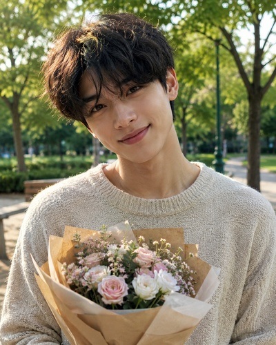 sweet boyfriend romantic portrait