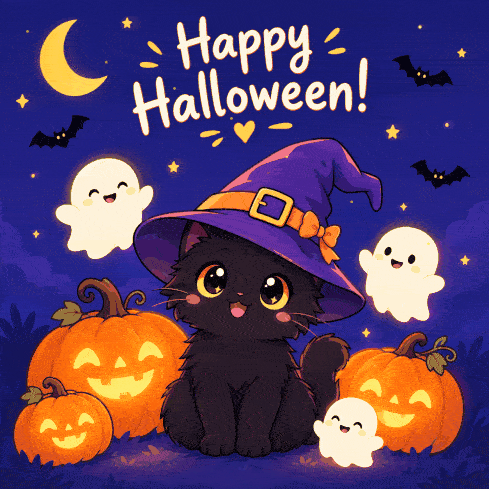 ハロウィン猫GIF