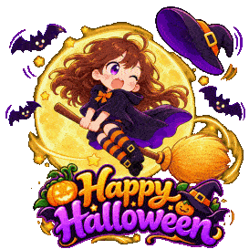 ハロウィンの魔女GIF