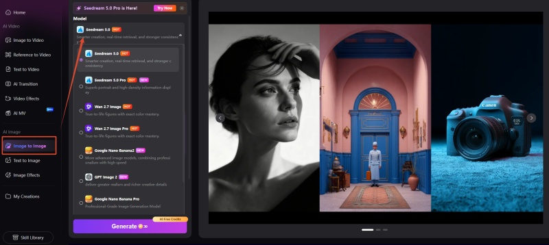 access image to image in edimakor