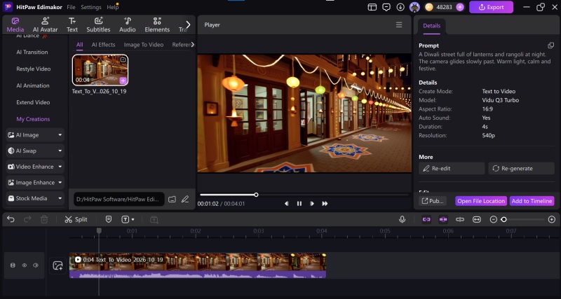 Creating a video of required length and style