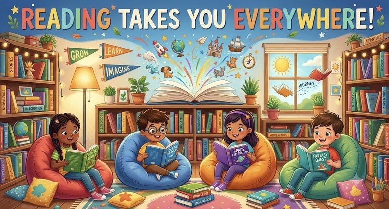 creative reading corner classroom poster