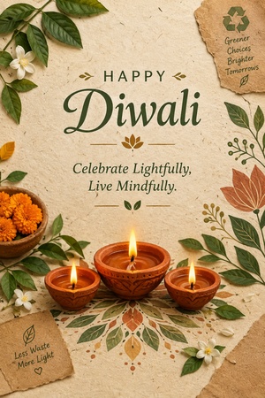 eco friendly diwali greeting card