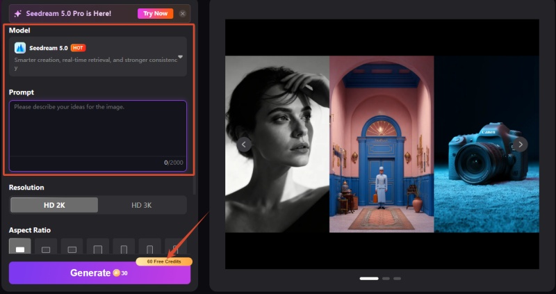 generate presentation image in edimakor