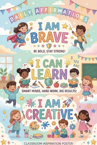 positive student affirmation poster design