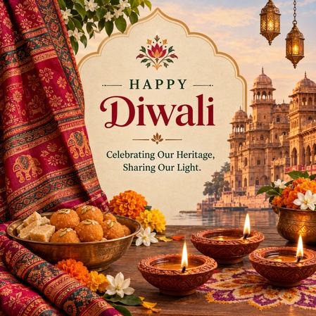 regional culture inspired diwali card