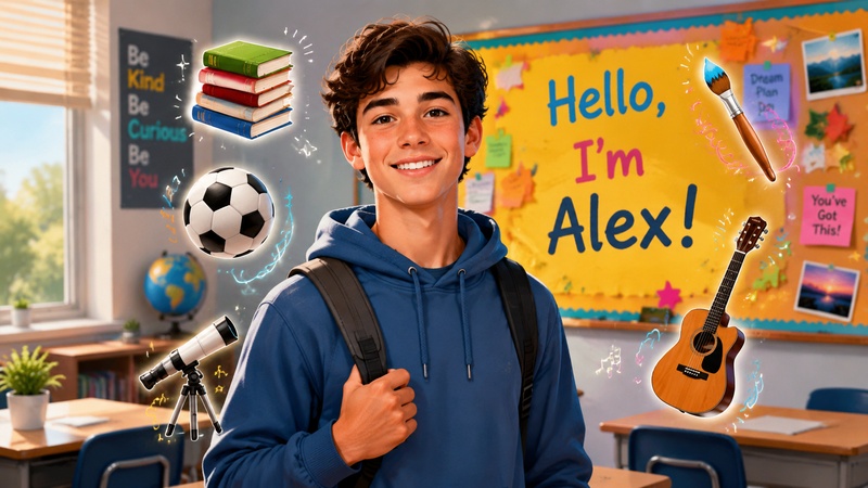 smiling student self introduction