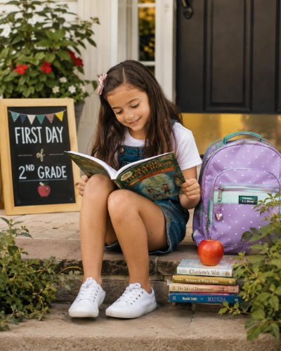 student reading a favorite book