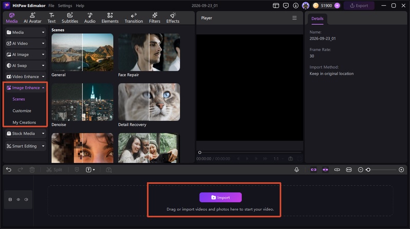 Crying cat photo being enhanced in Edimakor to improve detail and resolution