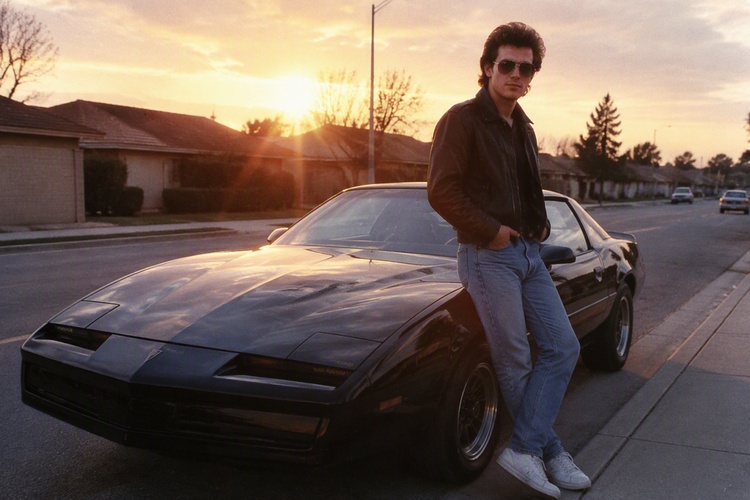 1980s retro car portrait