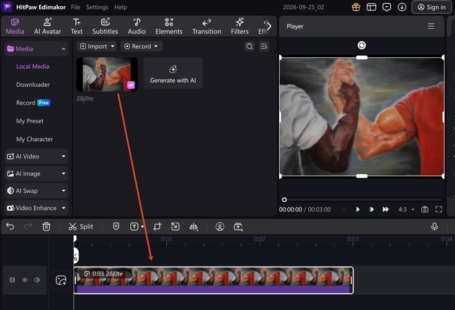 add handshake media on timeline