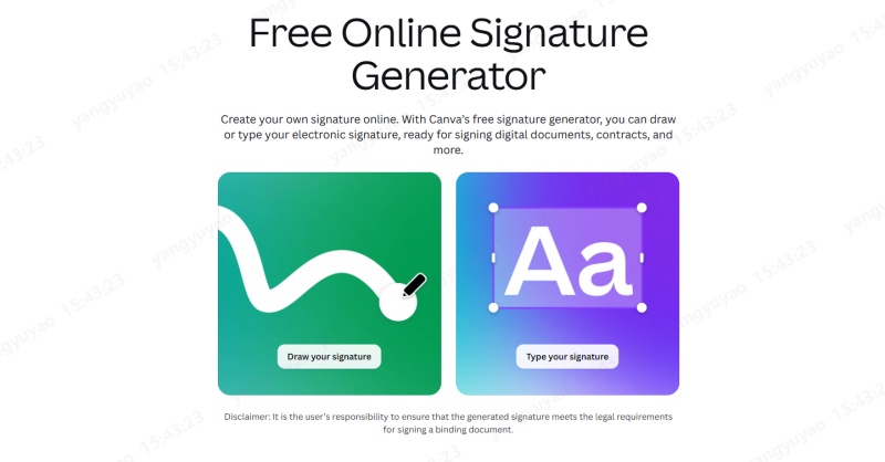 canva Générateur de signatures manuscrites 