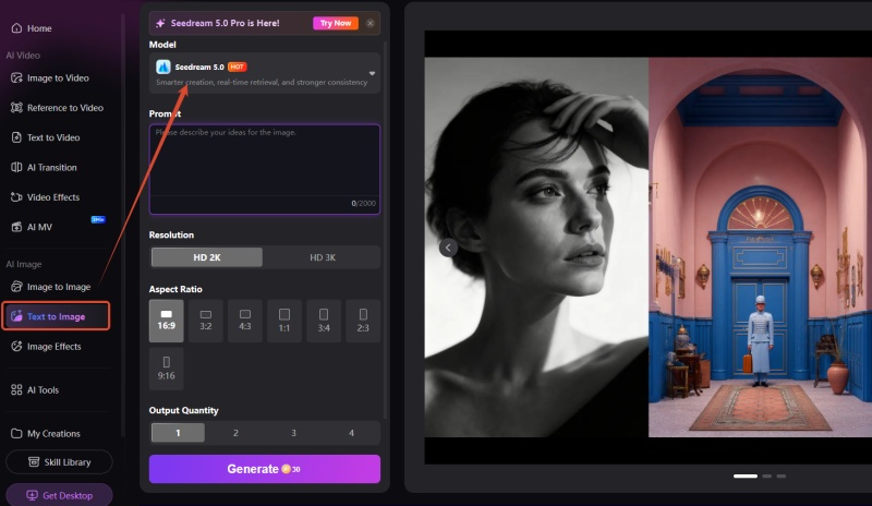 choose an ai model and enter your prompt