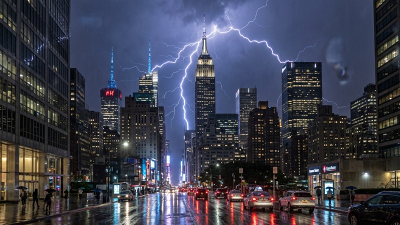 city lightning storm
