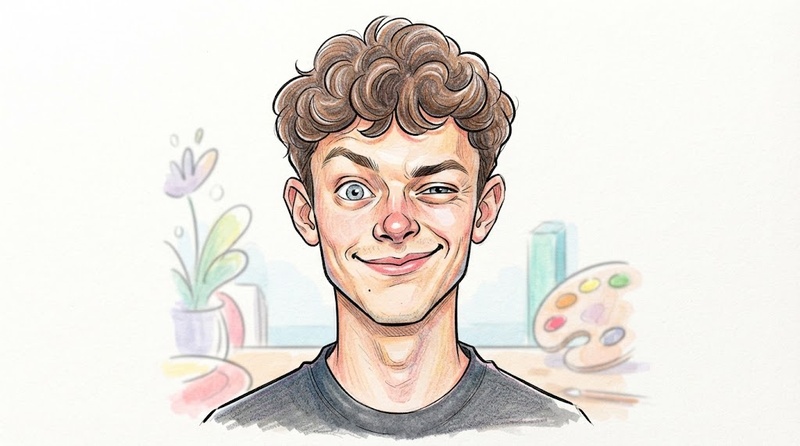 classic hand drawn caricature