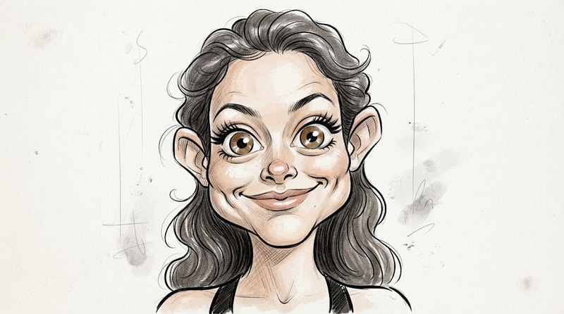 comedic facial caricature