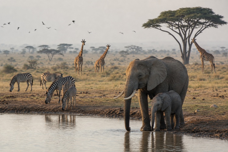 elephant savanna wildlife