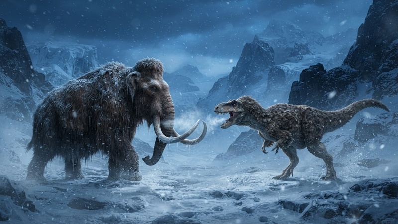 frozen dinosaur battle