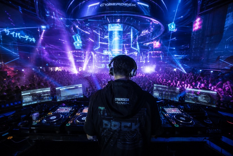 futuristic electronic music DJ
