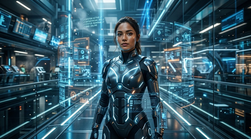 futuristic hologram image