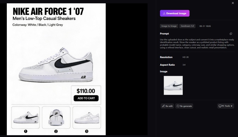 generate and review shoe identification results