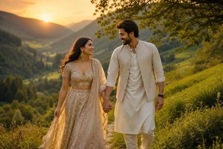 indian couple in nature