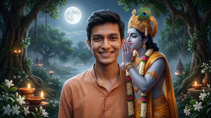 krishna blessing in ear