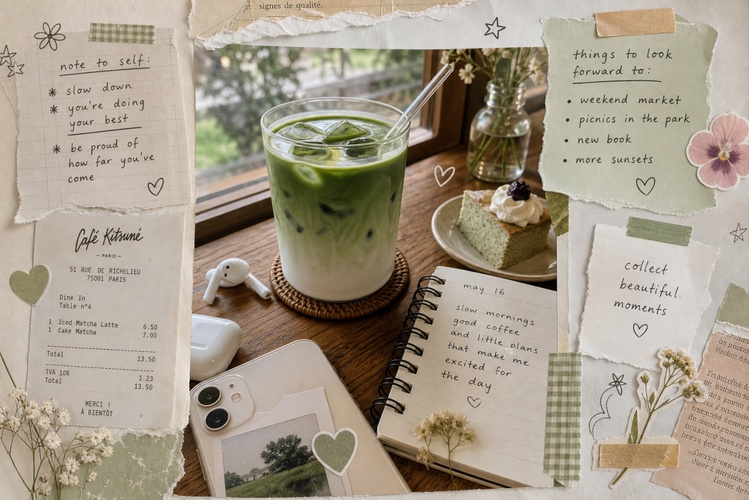 matcha cafe scrapbook