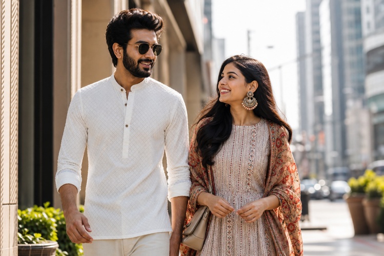 modern indian couple