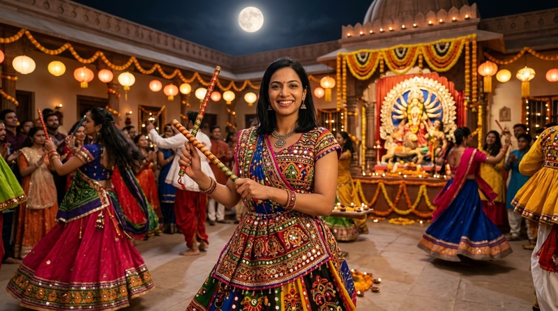 moonlit dandiya celebration