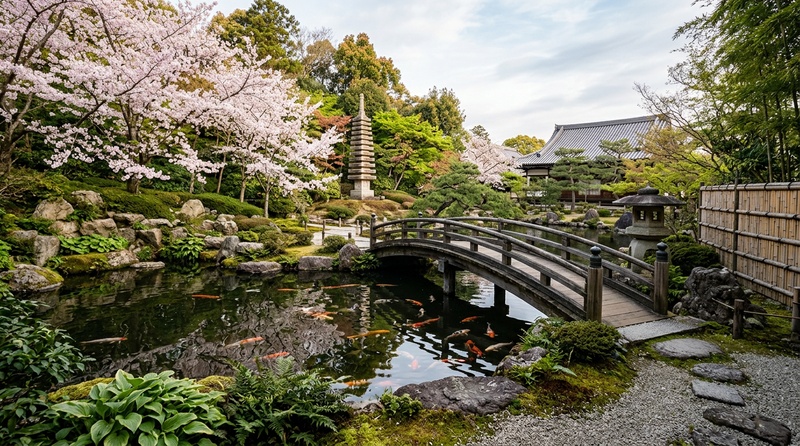 paisible jardin zen japonais