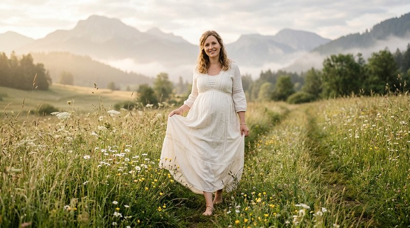 peaceful maternity scene