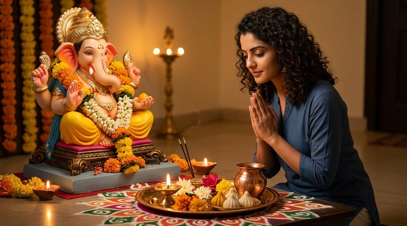 performing ganesh puja