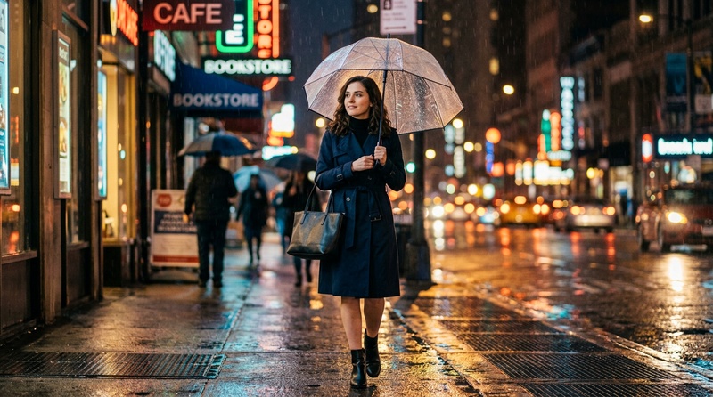 rainy umbrella ai prompt