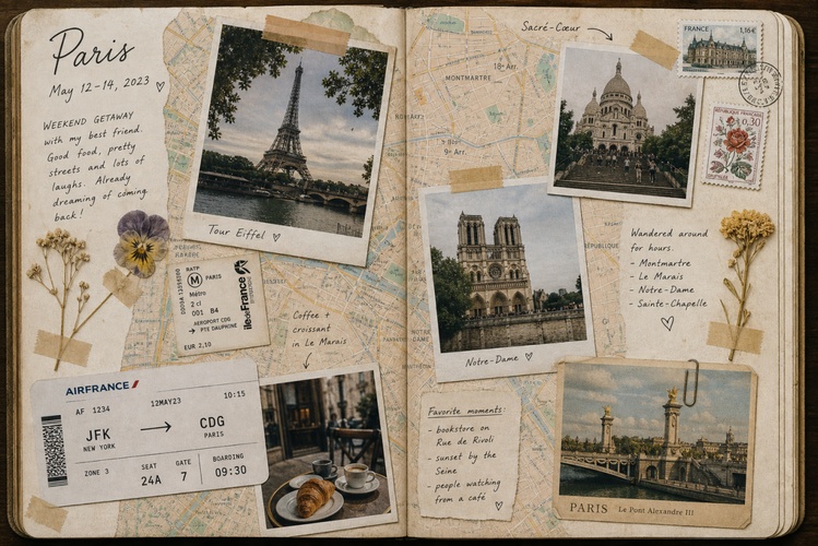 travel memory scrapbook