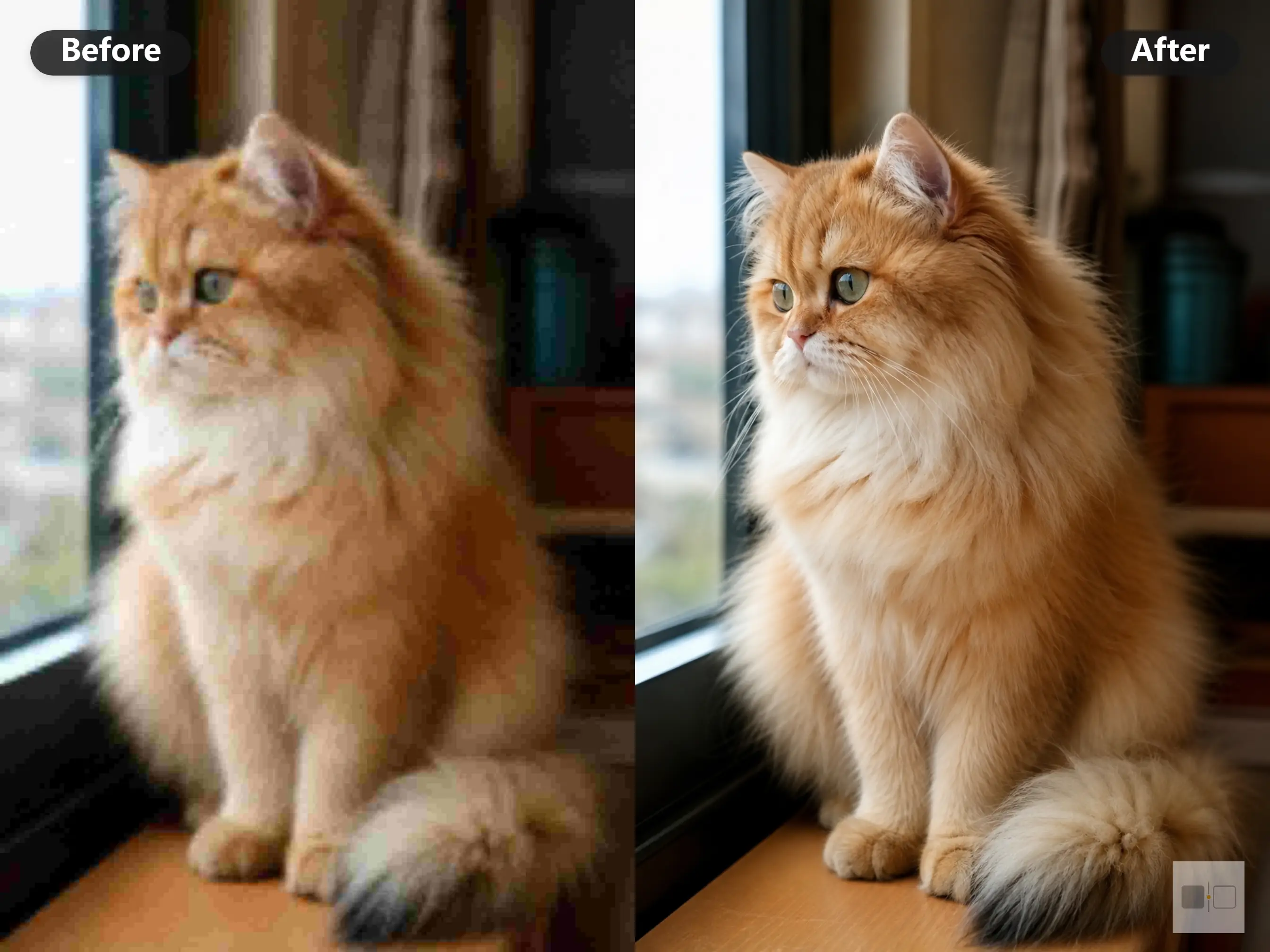 Comparaison avant/après d'une ancienne photo avec Hitpaw Edimakor