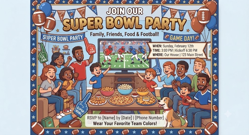 cartoon family game night
