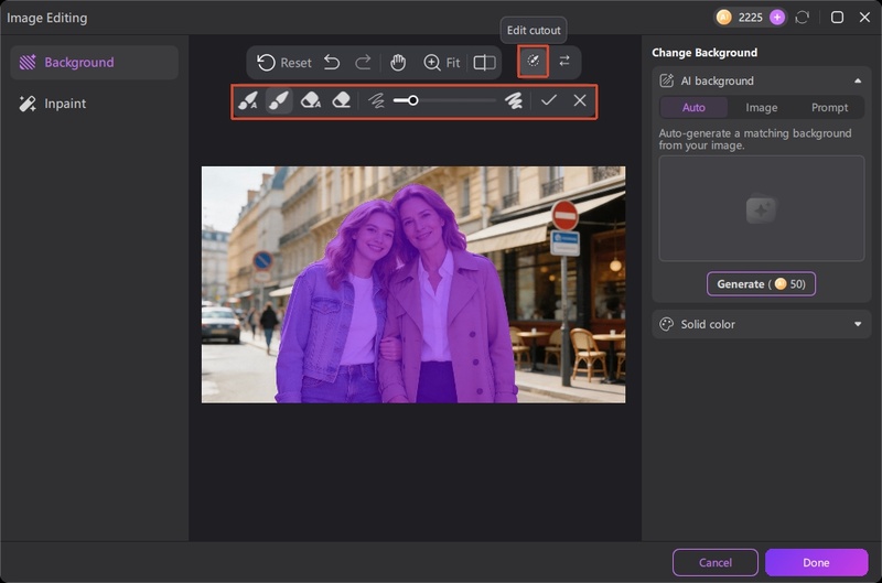 Change Photo Backgrounds with Edimakor Step 3