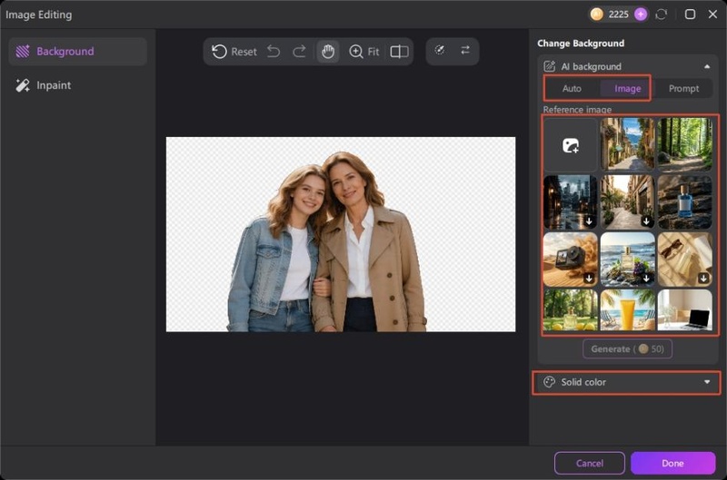 Change Photo Backgrounds with Edimakor Step 4 No Prompt