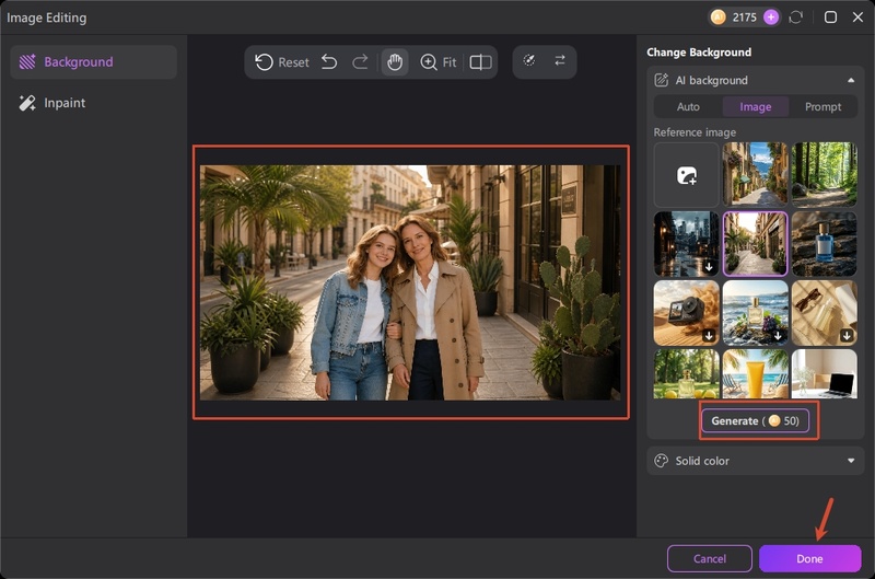Change Photo Backgrounds with Edimakor Step 5