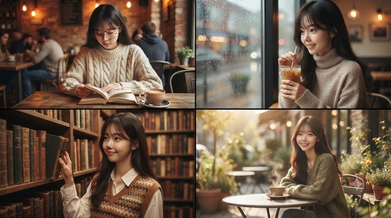 cozy coffee shop collage
