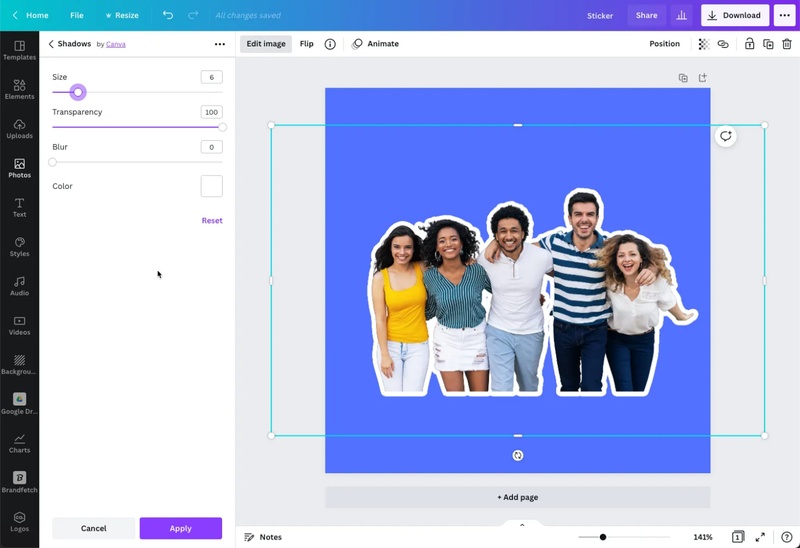 create sticker on canva