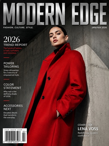 fashion magazine cover with model