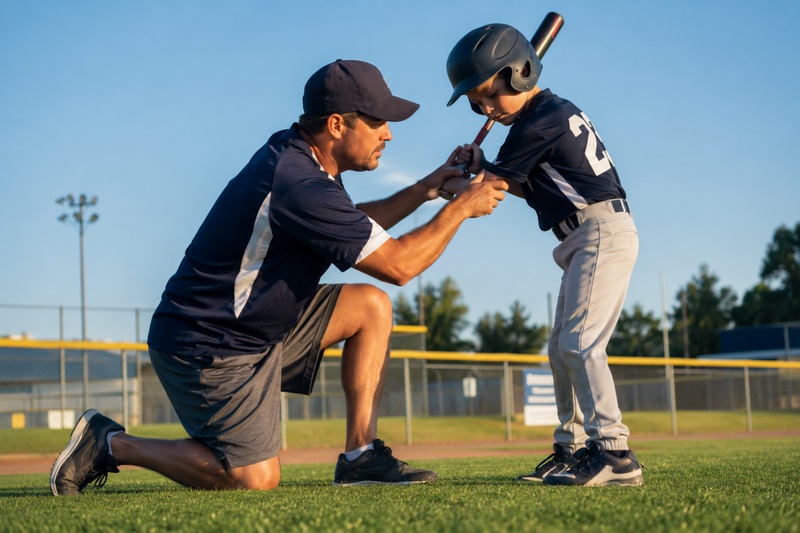 Father Son Baseball Coaching Gemini Ai Photo Prompt