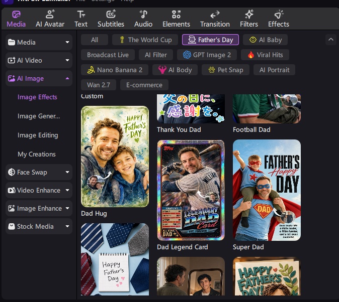 Fathers Day Ai Effects Library in Edimakor