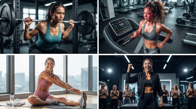 fitness motivation collage